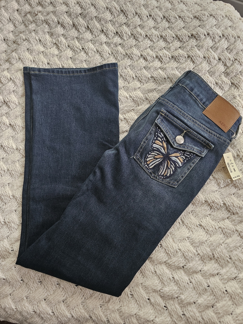 NWT Aéropostale Boot Cut Jeans with Embroidered Butterfly Pocket